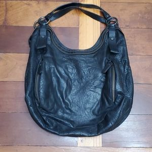 BCBG Max Azria Black Leather Large Tote Purse